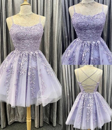 straps short lace homecoming dress dancing dress HZ1023